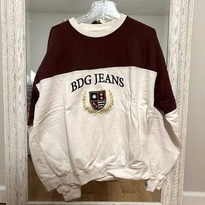 BDG JEANS Maroon and White pull over sweatshirt.